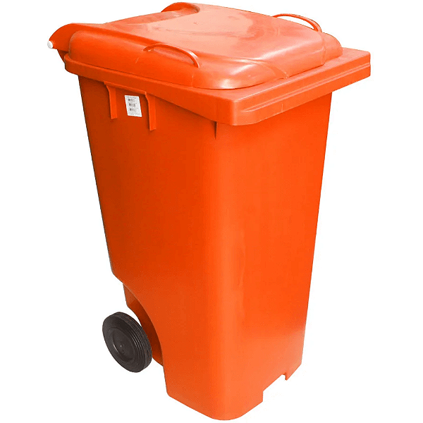 Contentor de Lixo com Rodas 240 Litros Laranja