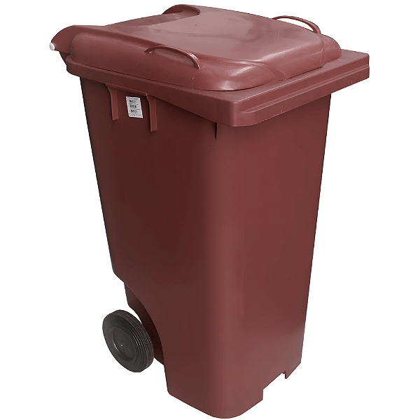 Contentor de Lixo com Rodas 240 Litros Marrom