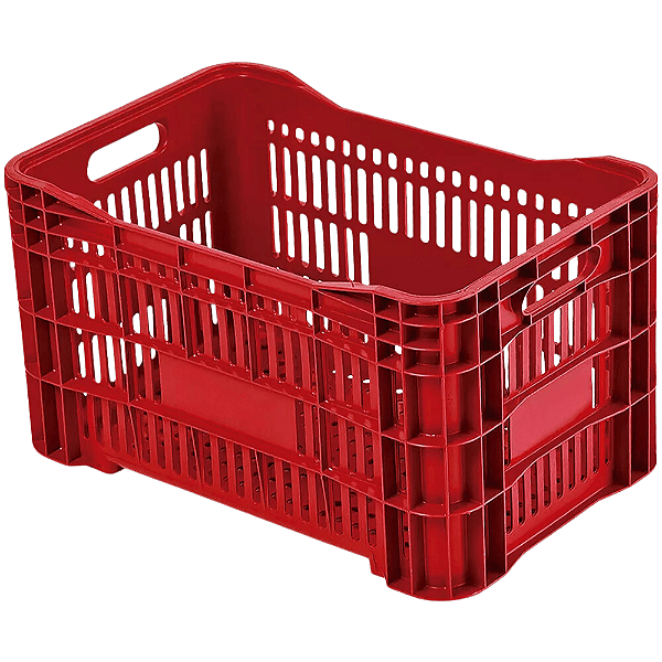 Caixa Plástica Agrícola Vazada 50 litros Vermelha