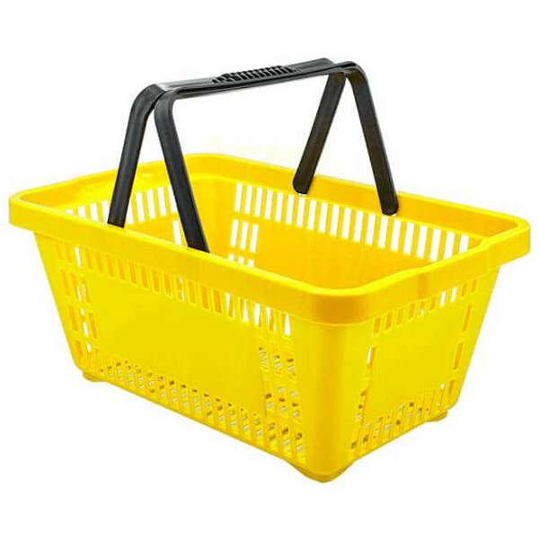 Cesta Plástica de Supermercado 13 Litros Amarela