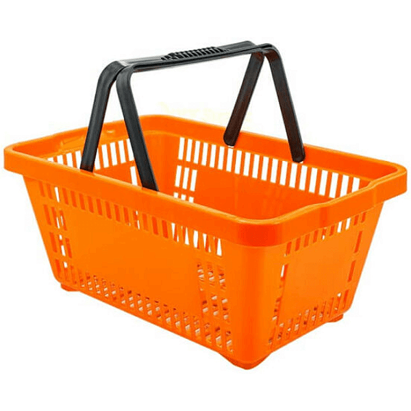 Cesta Plástica de Supermercado 13 Litros Laranja