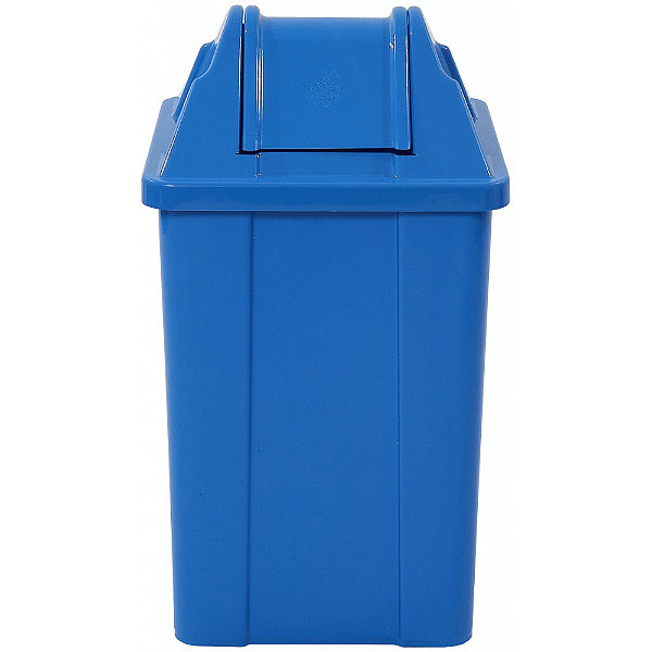 Lixeira Quadrada com Tampa Basculante 60 Litros Azul