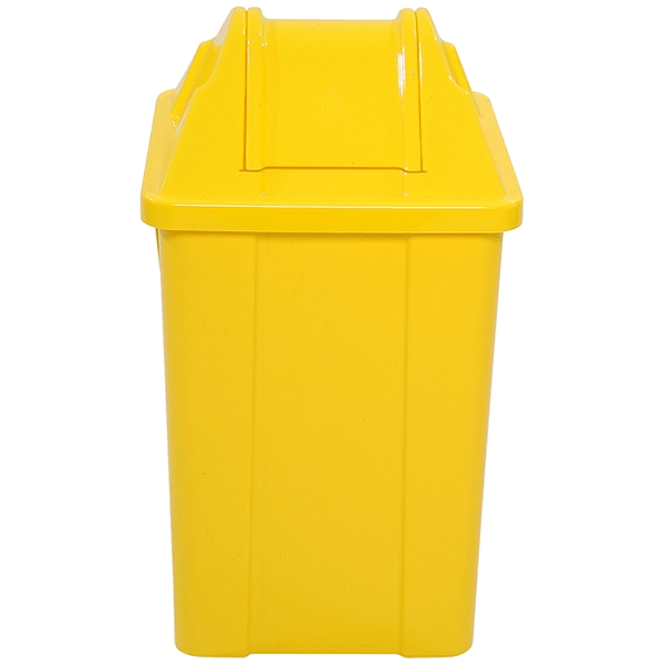 Lixeira Quadrada com Tampa Basculante 60 Litros Amarelo
