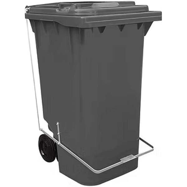 Contentor de Lixo com Rodas e Pedal 240 Litros Cinza