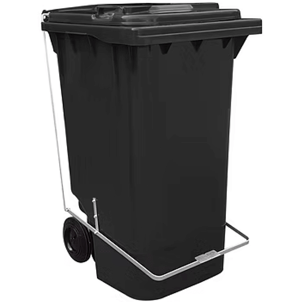 Contentor de Lixo com Rodas e Pedal 240 Litros Preta