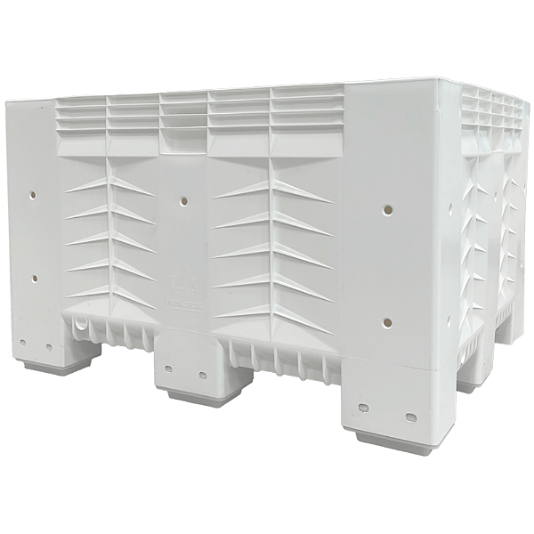 Caixa Pallet Plástica Fechada com 4 Pés 570 Litros Branca