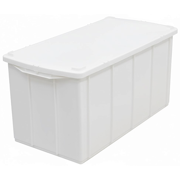 Caixa Plástica Empilhável 70 Litros Branca com Tampa