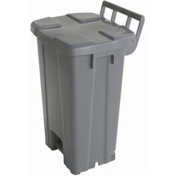 Lixeira Plástica Quadrada com Pedal 100 Litros Cinza