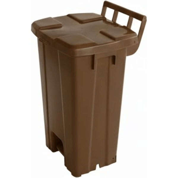 Lixeira Plástica Quadrada com Pedal 100 Litros Marrom