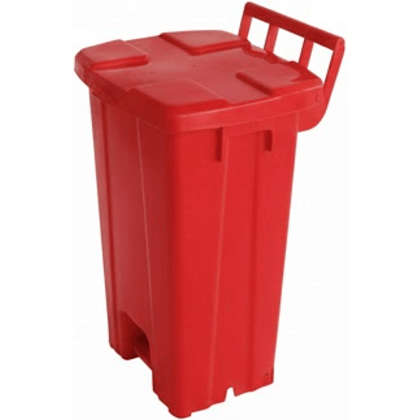 Lixeira Plástica Quadrada com Pedal 100 Litros Vermelha
