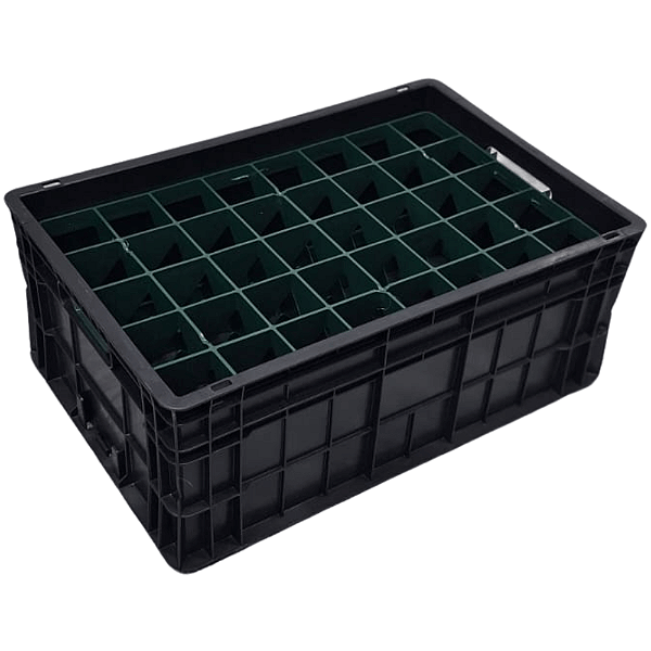 Caixa Plástica Empilhável com Divisórias para 40 Copos