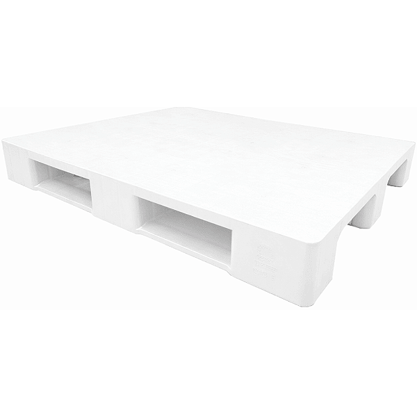 Pallet Plástico Liso com Deslizador 100x120 cm Branco