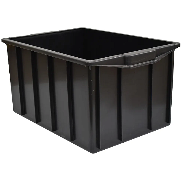 Caixa Plástica Empilhável 38 Litros Preta