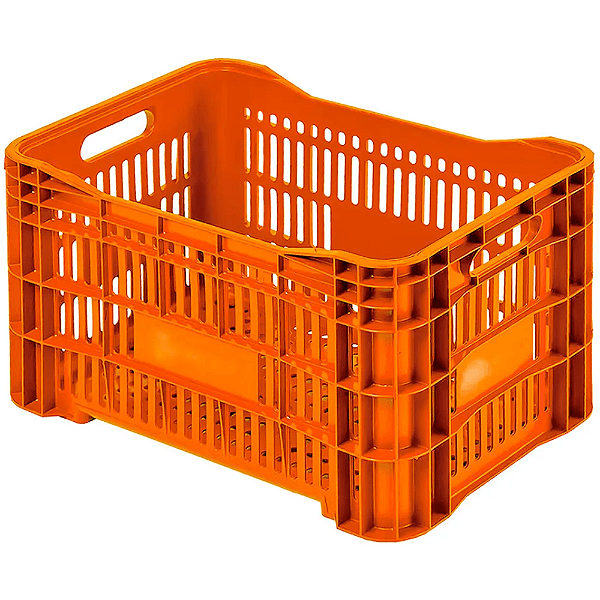 Caixa Plástica Agrícola Vazada 50 litros Laranja