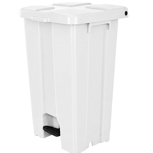 Lixeira Quadrada com Pedal 60 Litros Branca