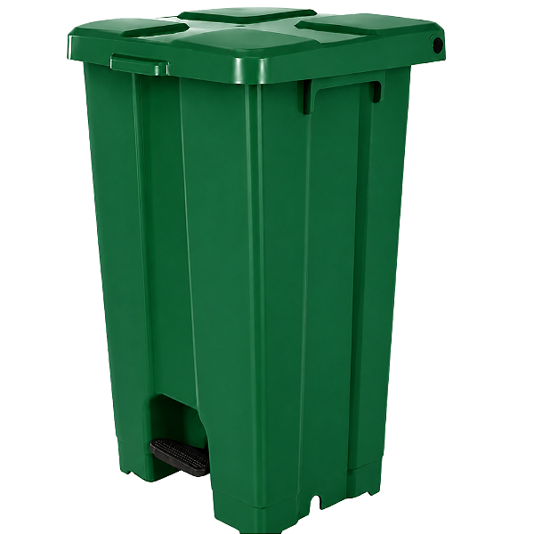 Lixeira Quadrada com Pedal 60 Litros Verde