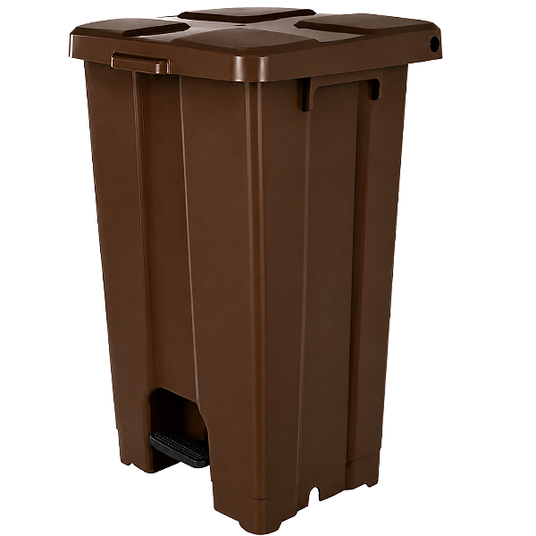 Lixeira Quadrada com Pedal 60 Litros Marrom