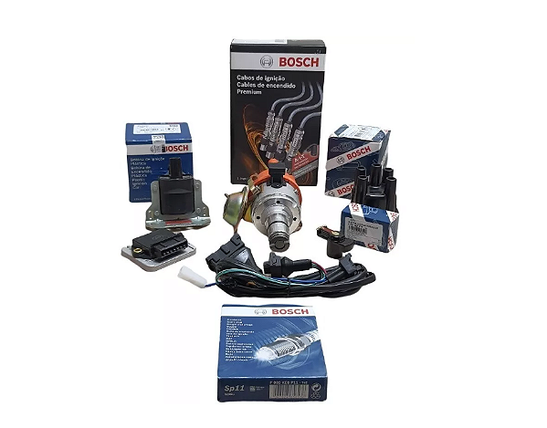 Kit Ignição Fusca Hall Bosch Tampa+rotor+bobina+vela+cabos