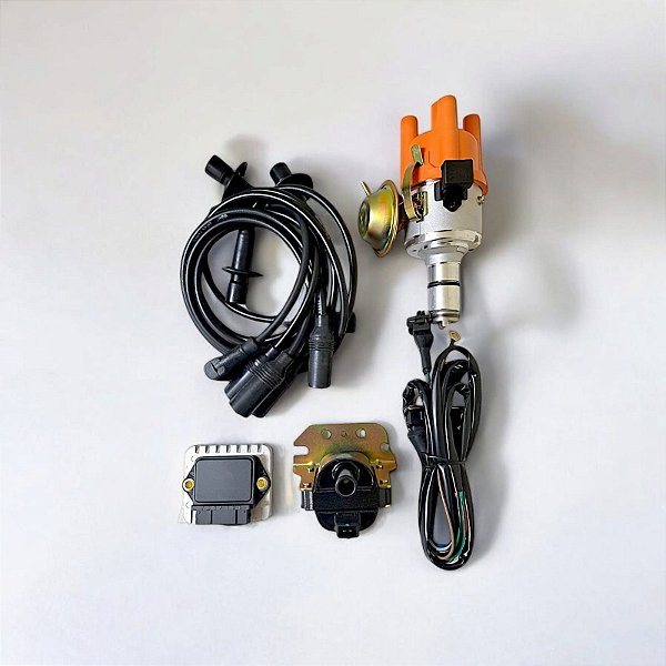 Kit Ignição Eletrônica Fusca + Jg Cabos De Vela Sensor Hall