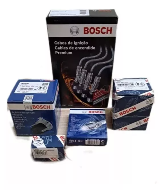 Kit Fusca Hall Bosch Velas + Bobina+ Jg Cabos+ Tampa + Rotor
