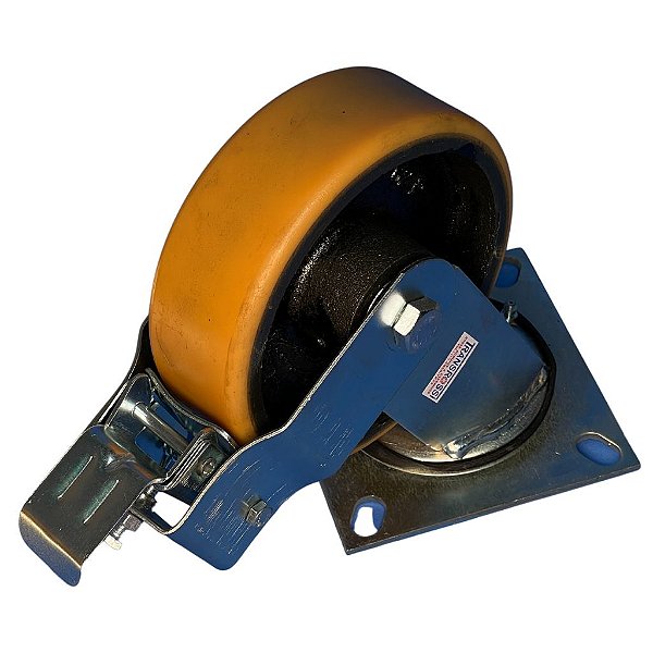 Rodízio Giratório com Freio - Poliuretano - D6"xL2" GMFP62RPOE