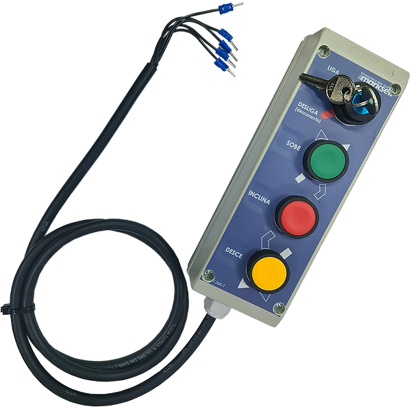 Botoeira JNG - BMX 104 - 3 Botões Mais Chave  - Com Cabo