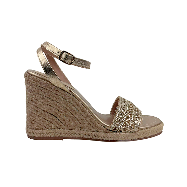 Sandália Anabela Ouro