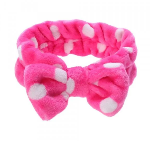 Faixa Laço Atoalhada para Maquiagem e Skin Care