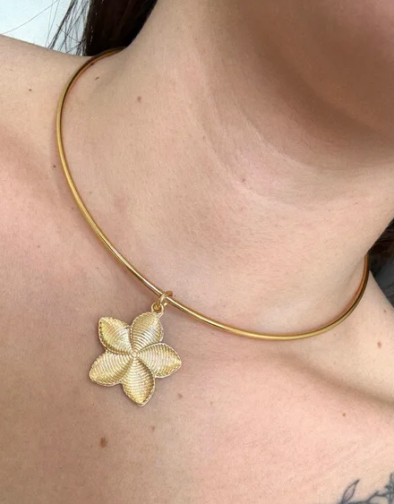 Gargantilha Aro Flor Riscadinha