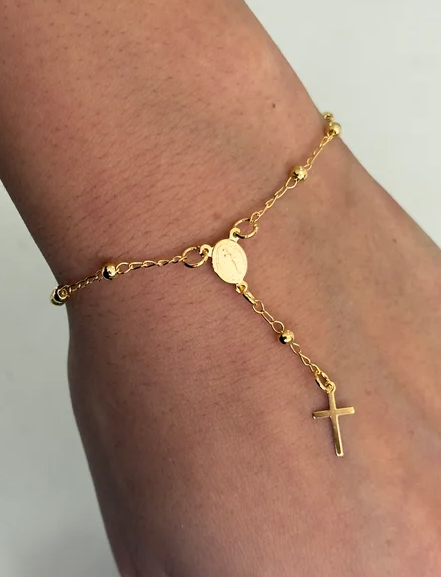 Pulseira Terço dourada
