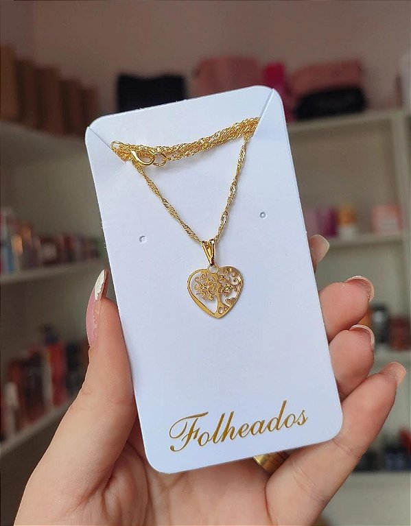 Colar Coração Árvore da Vida