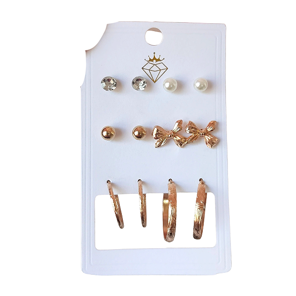 Kit de 6 brincos - Modelo A