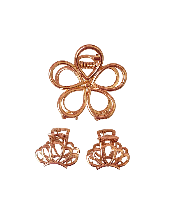 Kit de Prendedor de Flor Dourado