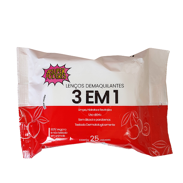 Lenço Demaquilante 3 em 1 Super Poderes