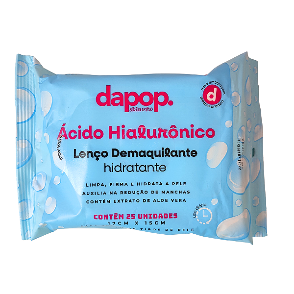 Lenço Demaquilante Ácido Hialurônico - Dapop