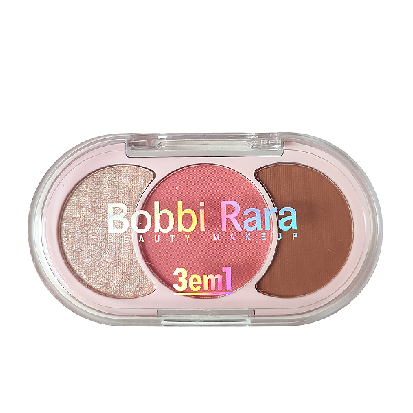 Paleta 3 em 1 Blush, Contorno e Iluminador Bobbi Rara - Modelo 01
