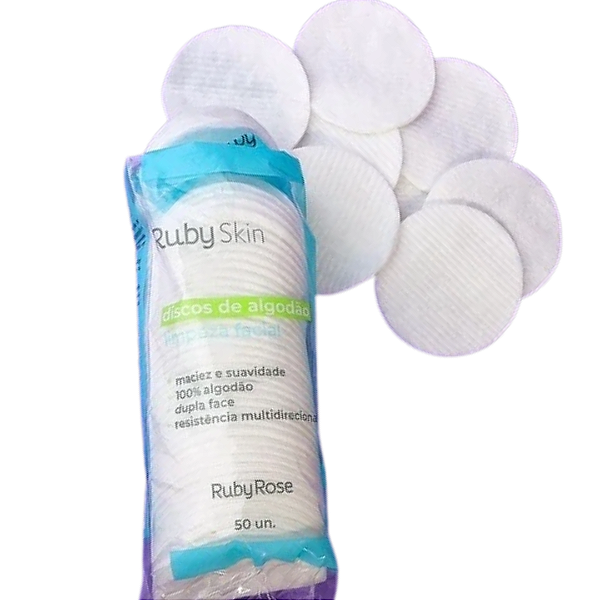 Discos de Algodão Ruby Skin Ruby Rose - 50 unidades