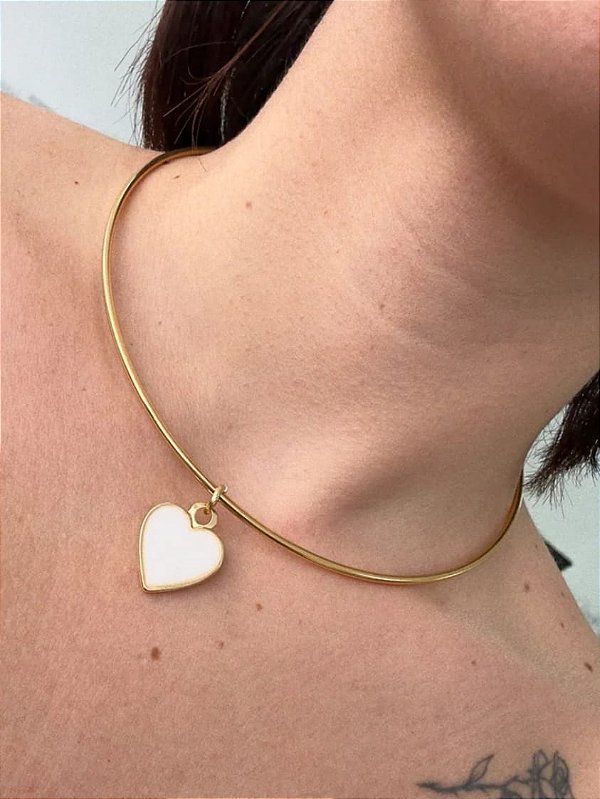 Gargantilha Aro Coração Branco