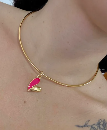 Gargantilha Aro Coração metade