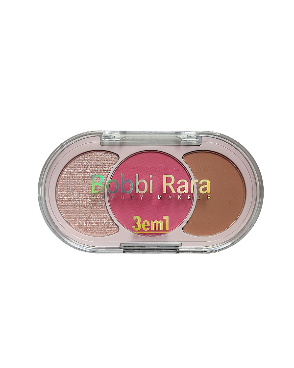 Paleta 3 em 1 Blush, Contorno e Iluminador Bobbi Rara - Modelo 01
