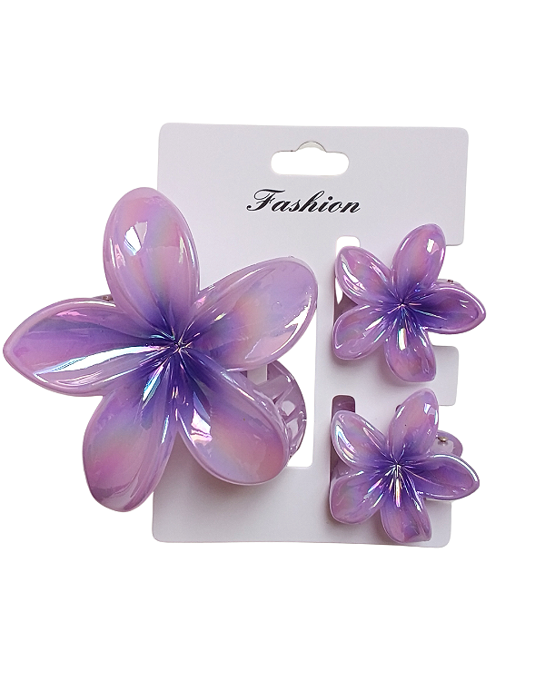 Kit de Presilha de Flor Lilás