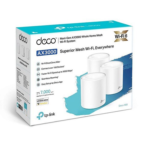 Access Point, Roteador, Sistema Wi-Fi 6 Mesh TP-Link Deco X60 KIT C/3