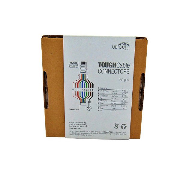 Ubiquiti TC-GND TOUGHCABLE Cabo De Conector RJ45 Caixa Com 20 Peças