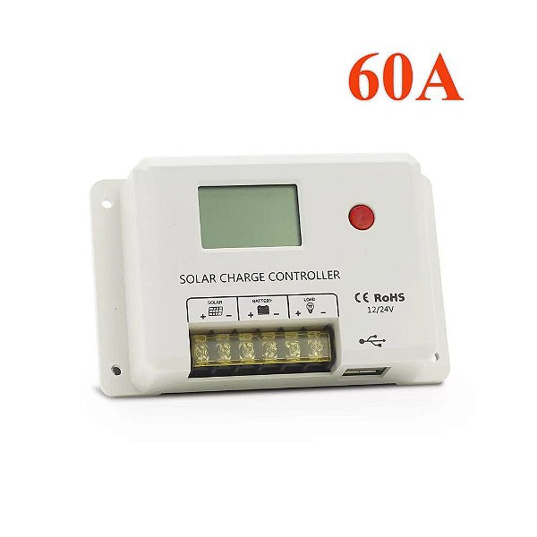 Controlador Solar PWM 60A 12V/24V 2USB HC2460