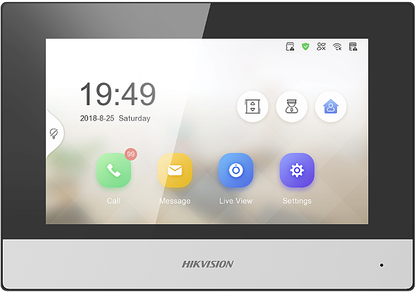 Interfone IP Hikvision Monitor Touch WIFI DS-KH6320-WTE1