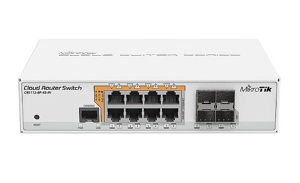 Switch Smart Mikrotik CRS112-8P-4S-IN 8 Giga PoE 160W EU L5