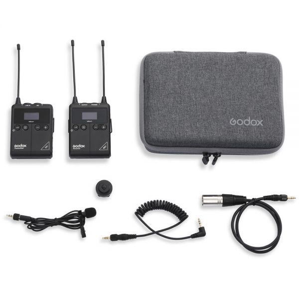 Microfone Godox Wmics1 Kit 1 Rx+Tx Sem Fio Para Câmera - Preto