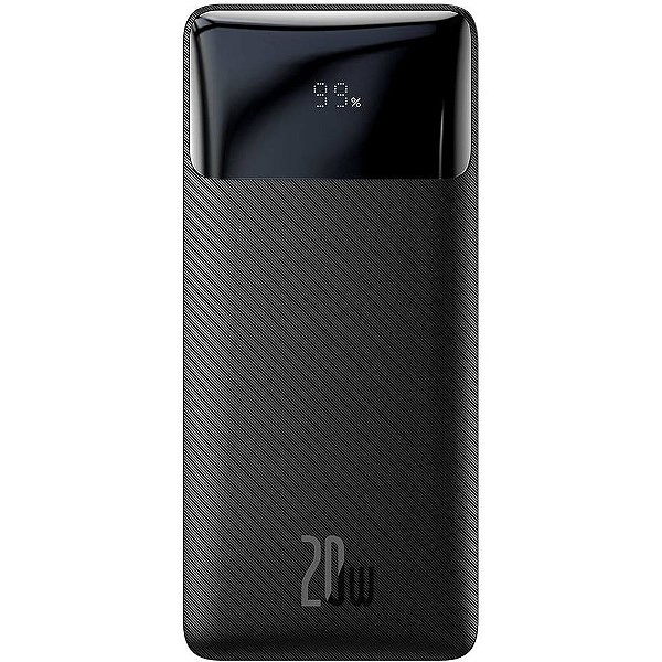 Carregador Portátil Baseus Bipow LCD 20 W 10.000 mAh 2 x USB-A + USB-C + Micro USB - Preto (PPBD050301)