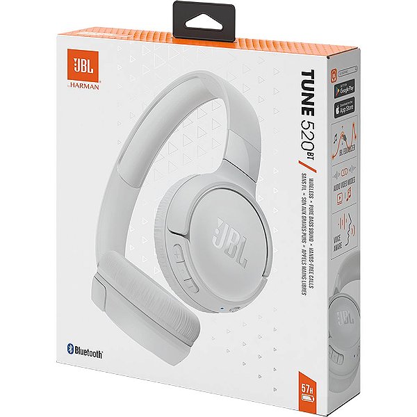 Fone de ouvido JBL Tune T520BT Bluetooth - Branco