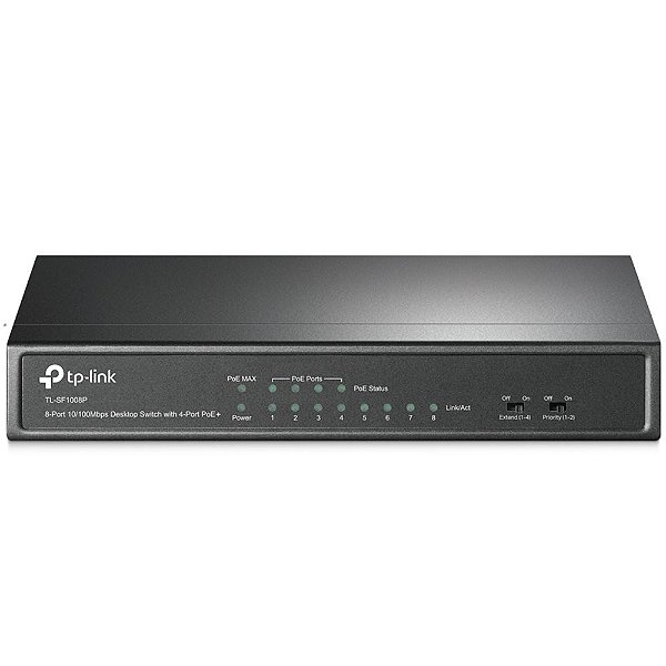 Switch Ethernet TP-Link TL-SF1008P 8 Portas 10/100Mbps PoE